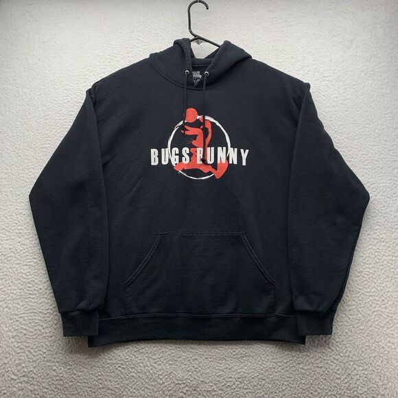 Bugs Bunny Space Jam 2 Hoodie Mens Large L Black Jumpman New Legacy Sweatshirt - Picture 1 of 8